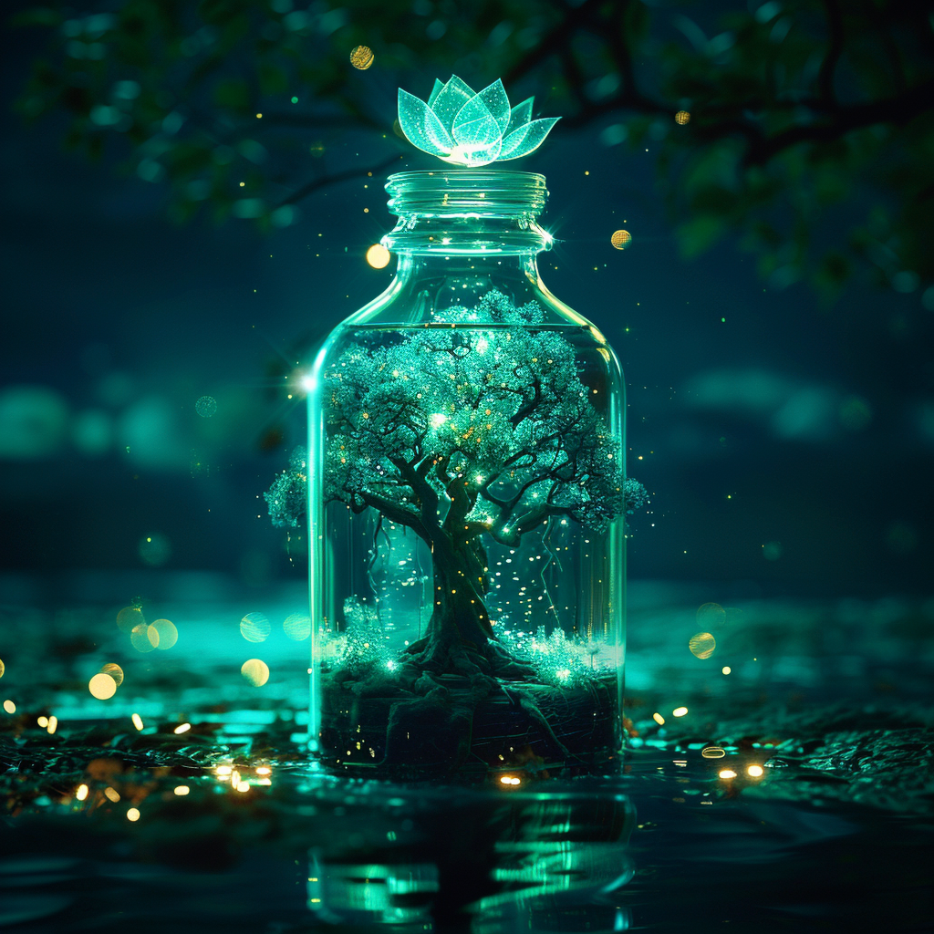 buylifemall A glowing mystical tree inside a glass bottle fille 177556ca ac57 4a7e 8380 150f4478abf1